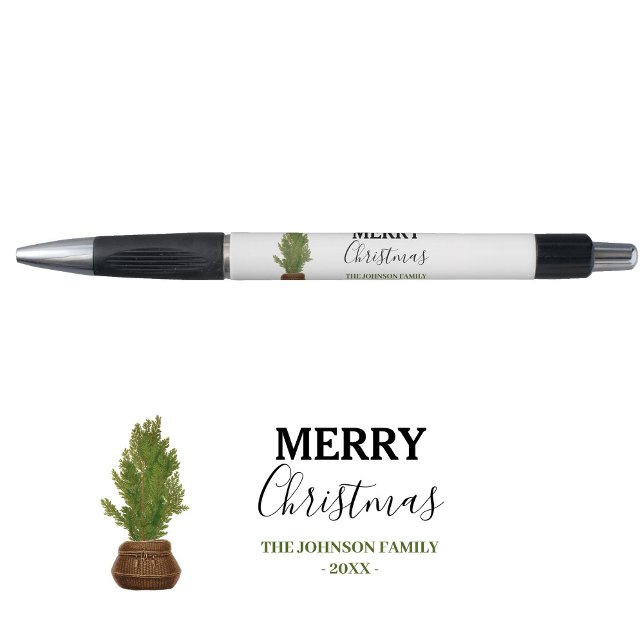 Modern Rustic Watercolor Christmas Tree Holiday Pen (Modern Rustic Watercolor Christmas Tree Holiday Pen)