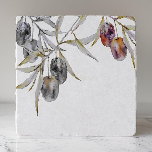 Modern Rustic Watercolor Olive Branch Trivet (Creator Uploaded)