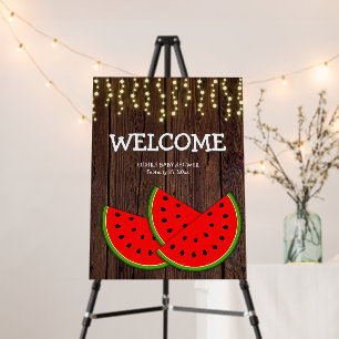 Modern Rustic Watermelon Slices Baby Shower Foam Board