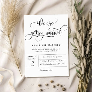 Modern Rustic We Are Getting Married Wedding Invitation