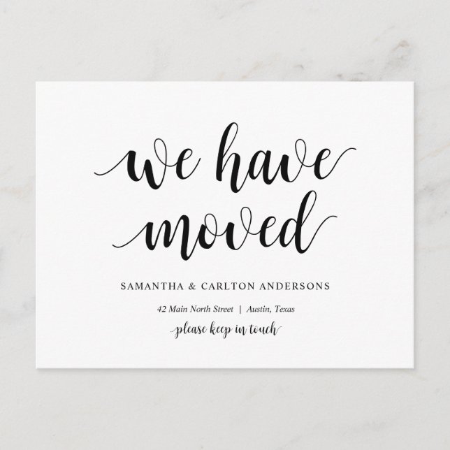 Modern Rustic, We Have Moved, Address Announcement Postcard (Front)