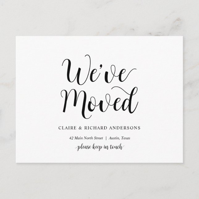 Modern Rustic, We Have Moved, Address Announcement Postcard (Front)