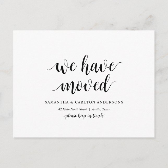 Modern Rustic, We Have Moved, Address Announcement Postcard (Front)