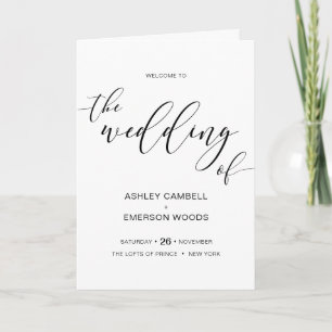 Modern Rustic Wedding Ceremony Folded Program