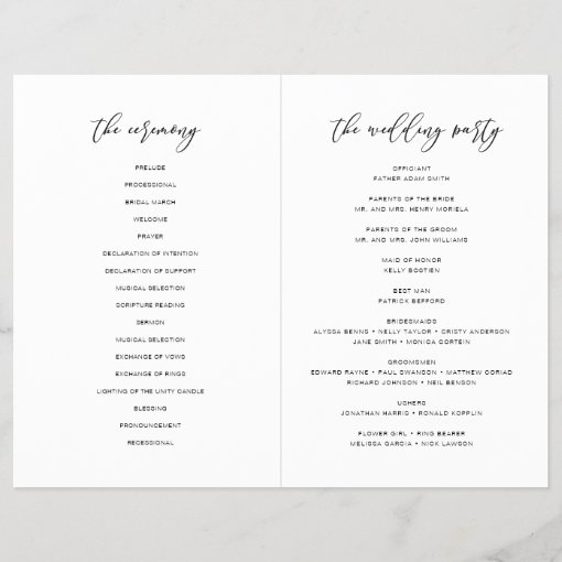 Modern Rustic Wedding Ceremony Program Booklet | Zazzle