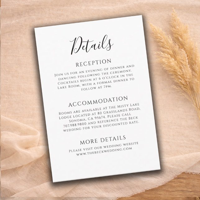 Modern Rustic Wedding Details Enclosure Card (Creator Uploaded)