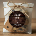 Modern Rustic Wedding Dinner Thank You Gifts  Classic Round Sticker