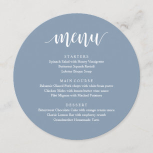 Modern Rustic, Wedding Elopement Reception Dinner  Menu