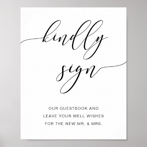 Modern Rustic Wedding Guestbook Kindly Sign Script