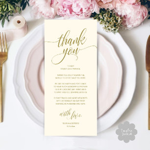 Modern Rustic Wedding Reception Thank You Card