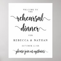 Modern Rustic, Wedding Rehearsal Dinner Welcome Po