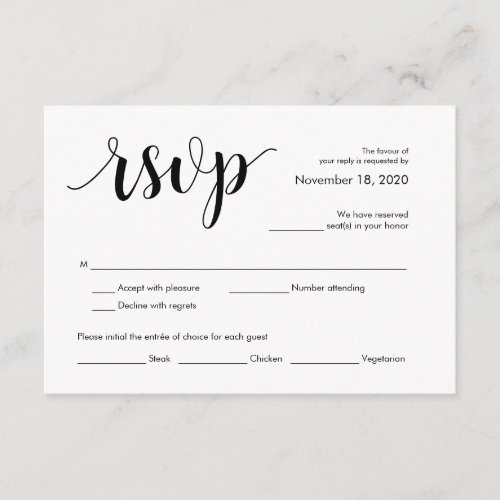 Modern Rustic Wedding RSVP Enclosure Card