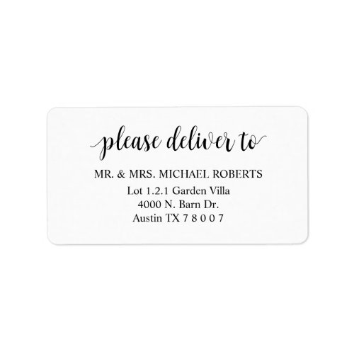 Modern Rustic Wedding Script Address Label