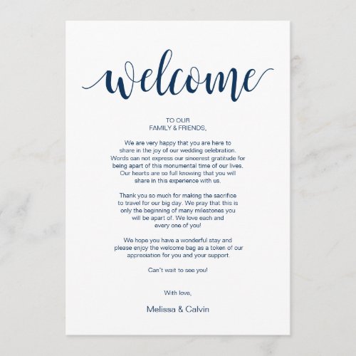Modern Rustic Wedding Welcome and Itinerary Card