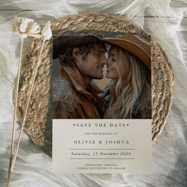 Modern Rustic Western Photo  Save the Date  (Creator Uploaded)