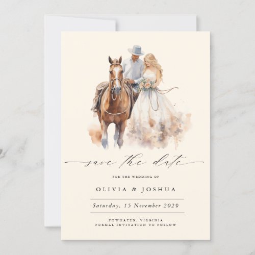 Modern Rustic Western Save the Date 