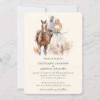 Modern Rustic Western Wedding Invitation