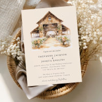 Modern Rustic Western Wedding Invitation
