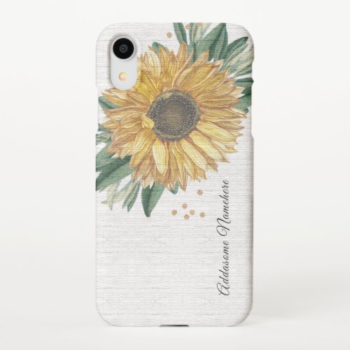 Modern Rustic White Ivory Sunflower  iPhone XR Case