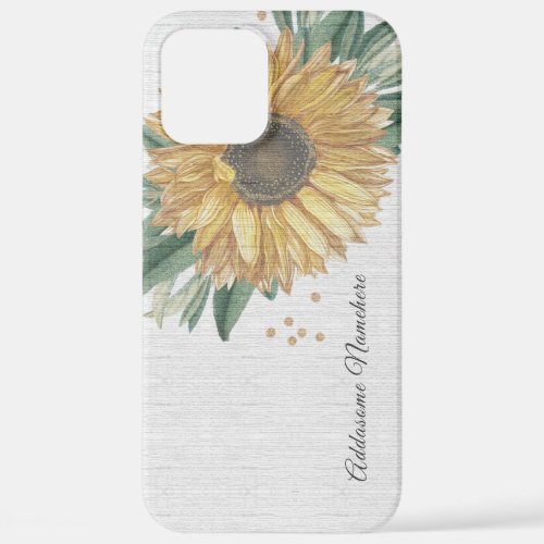 Modern Rustic White Ivory Sunflower   iPhone 12 Pro Max Case