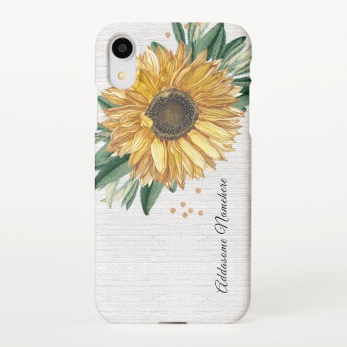 Modern Rustic White Ivory Sunflower  iPhone Case