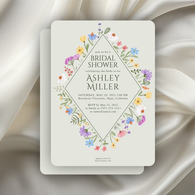 Modern Rustic Wildflower Bridal Shower Invitation (Creator Uploaded)