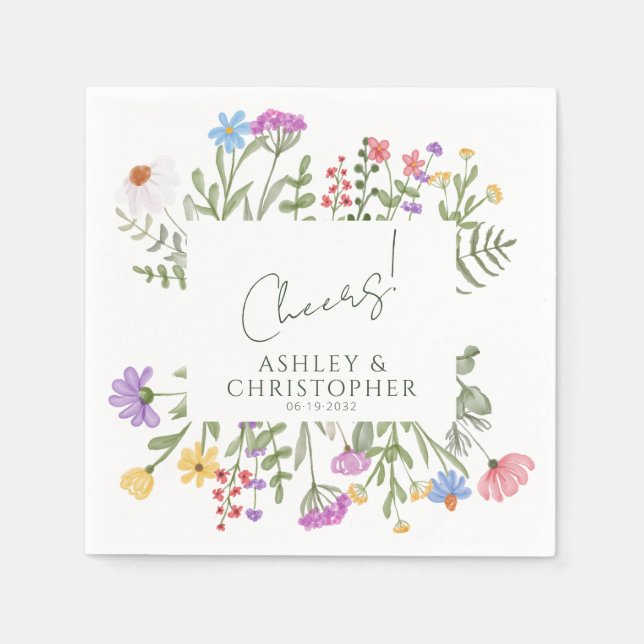 Modern Rustic Wildflower Napkins (Front)