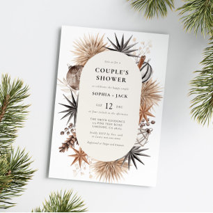 Modern Rustic Winter Christmas Couple's Shower Invitation