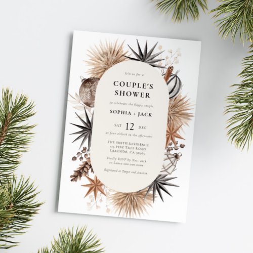 Modern Rustic Winter Christmas Couples Shower  Invitation