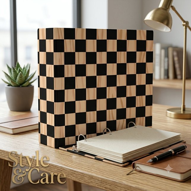 Modern Rustic Wood Black Box Pattern 3 Ring Binder (Modern Rustic Wood Black Box Pattern 3 Ring Binder)