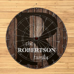 Modern Rustic Wood Family Monogram Dart Board<br><div class="desc">Introducing our Modern Rustic Wood Family Monogram dart board! with custom barn wood print design, this country-inspired piece showcases a personalized wooden plank featuring your family name. Perfect for both rustic farmhouse and contemporary settings, it also makes a thoughtful gift for any modern camper. Add a touch of brown warmth...</div>