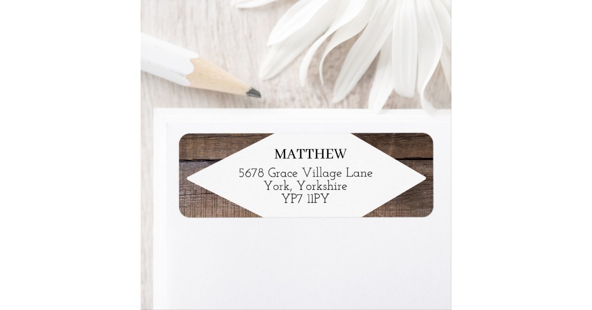 Modern Rustic Wood Return Address Label Zazzle