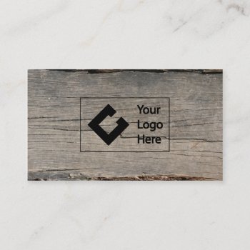 Modern Rustic Wood With Custom Logo Business Card by DesignByLang at Zazzle
