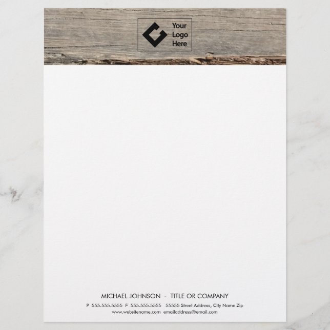 Modern Rustic Wood with Logo Letterhead (Front)