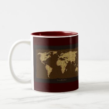 Modern Rustic World Map On Great A Gift Item! Two-tone Coffee Mug by EarthGifts at Zazzle