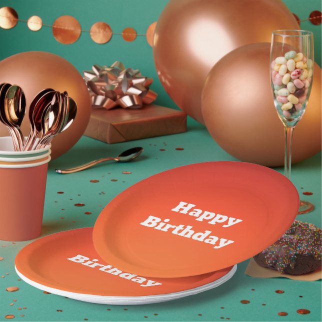 Modern Rusty Orange Paper Plates (Multi)