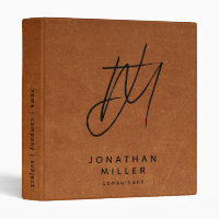 Modern Sable Leather Print Modern Monogram