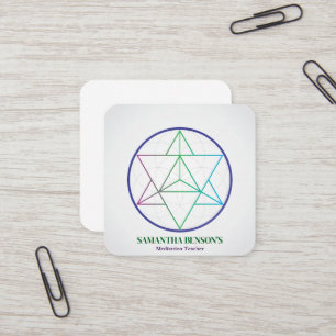 Modern Sacred Geometry Symbol Merkabah Square Business Card