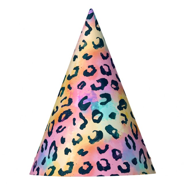 Modern Safari Animals Print Birthday Party Hat (Front)