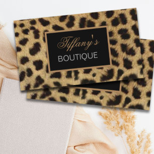 modern safari fashion leopard print Business Cards