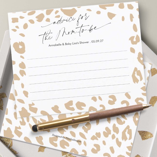 Modern Safari Gender Neutral Advice for mommy (Safari Themed, Gender Neutral Baby Shower Advice for mommy cards.)