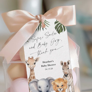 Modern Safari Themed Baby Boy Shower Favor Tags