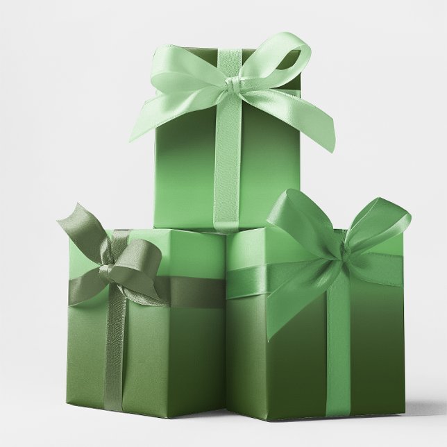 Modern Sage and Forest Green Gradient Wrapping Paper Sheets (Modern Sage and Forest Green Gradient Wrapping Paper Sheets)