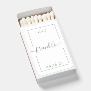 Modern Sage and White Custom Wedding Matches