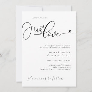 Modern Sage balck and White Simple Wedding Invitat Invitation