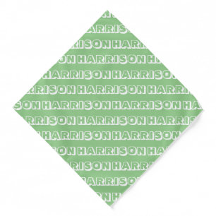Modern sage custom name pattern cute fun dog bandana