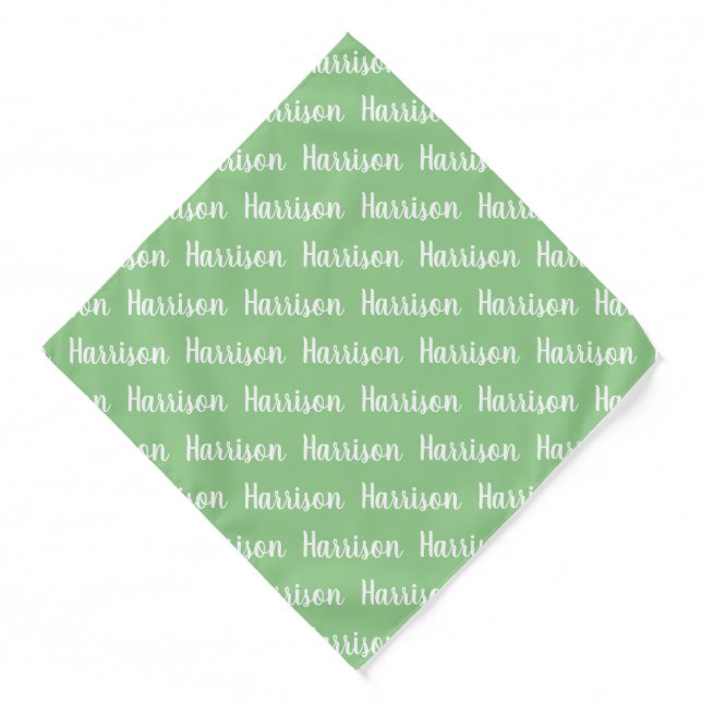 Modern sage custom script name pattern cute dog  bandana (Front)