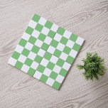 Modern Sage Green and White Checkered Ceramic Tile<br><div class="desc">This modern ceramic tile features a trendy checkerboard pattern in sage green and white. The colors are easily customized by clicking on the Edit design button.</div>