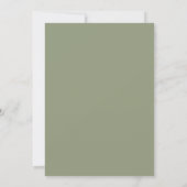 Modern Sage Green and White Simple Wedding Invitation (Back)