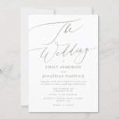 Modern Sage Green and White Simple Wedding Invitation (Front)
